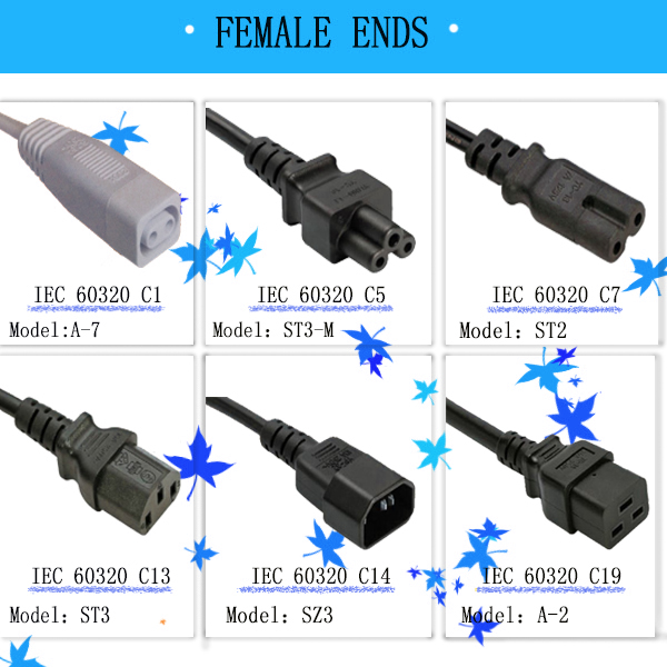 Good quality UK BS approval 3pin 220v computer power cord with 13a fuse plug