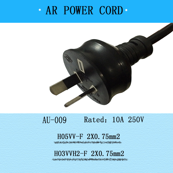 VDE approve H05VV-F European 2 pin ac power cord