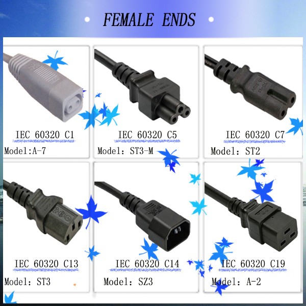 Eu 3-prong 240v extension cord,CEE 16a industrial plug,3 pin plug c19 ac power cord