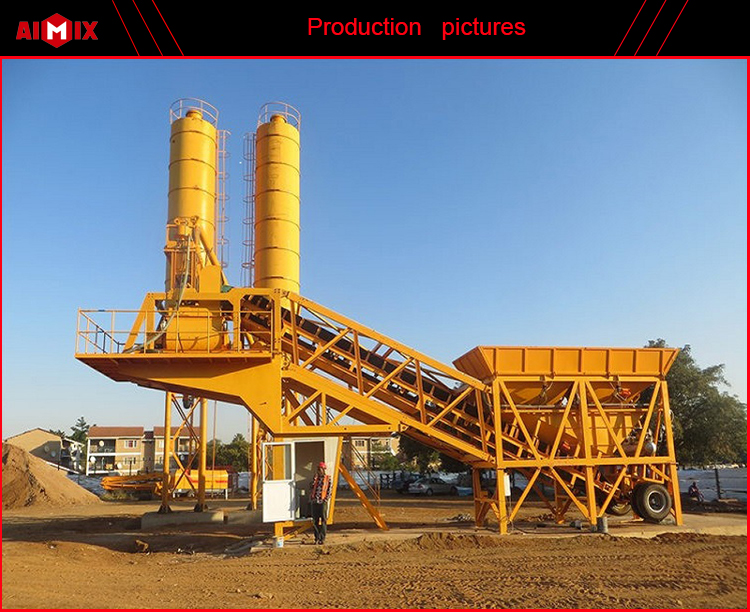 Mobile concrete mixing plant hzs75 in algeria