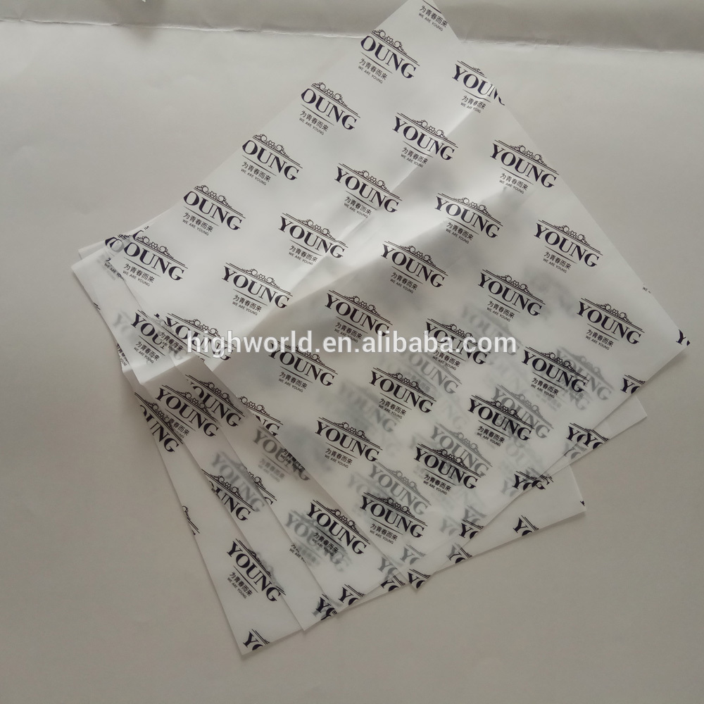 Custom print logo wax paper mcdonald's burger wrapping paper