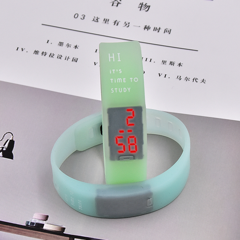 Fashionable popular custom jelly color led electronic watch silica gel wristband watch