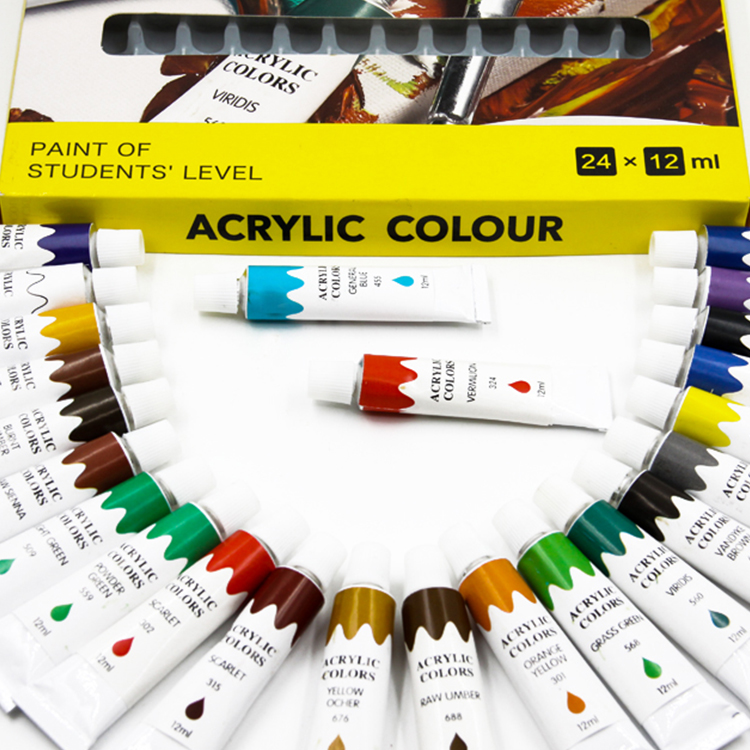 Low Cost Sales of 24 Color 12 ml Student-Grade Acrylic Paint