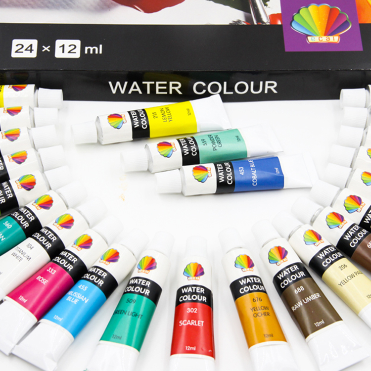 24colors Watercolor Professional Art Supply Washable Watercolor Paint Set