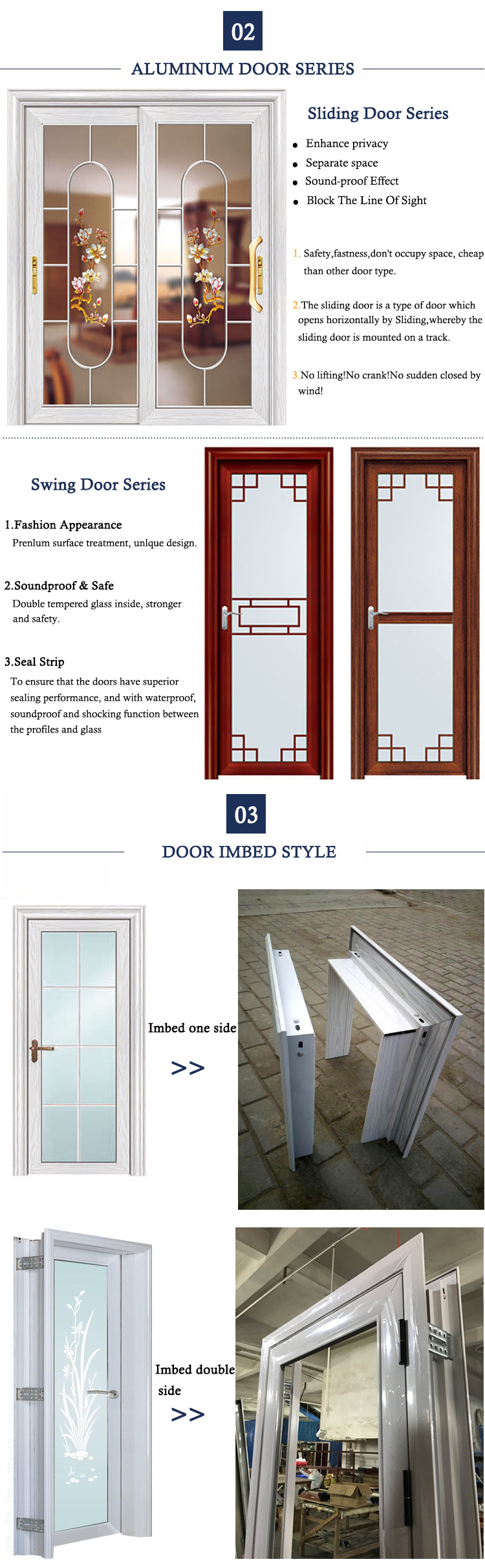 HS-8018 mahogany solid wood color aluminum door picture