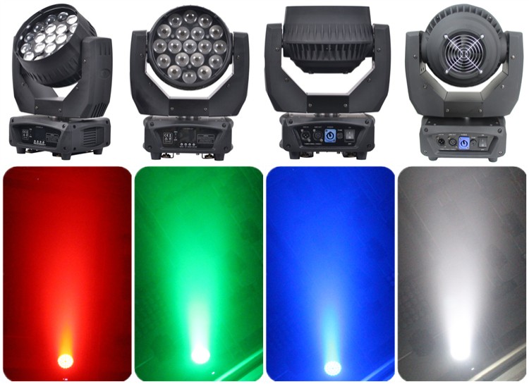 High quality 19 x 15W led wash zoom moving head 4 in 1