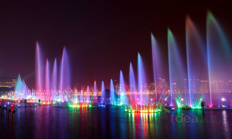 decorative outdoor professional colorful LED lights music dancing water fountain