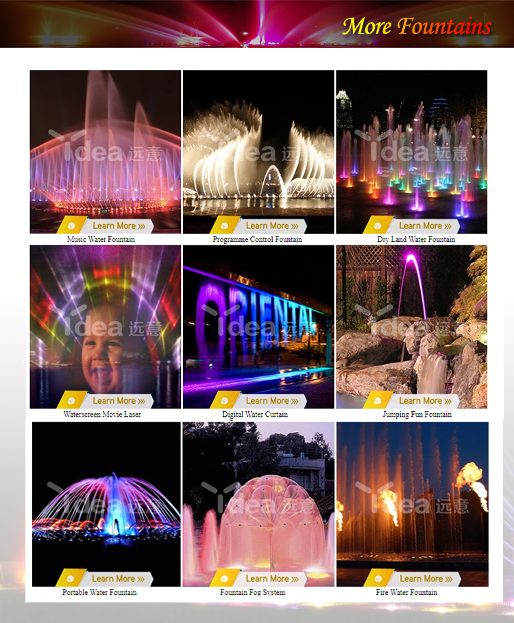 decorative outdoor professional colorful LED lights music dancing water fountain