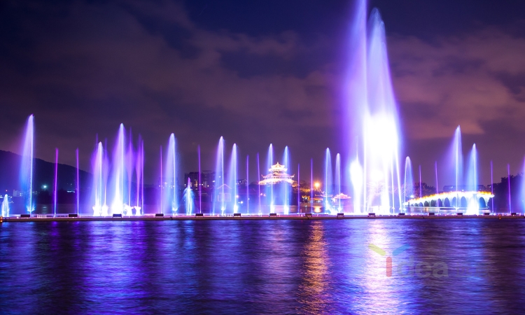 DMX control round music water fountain show