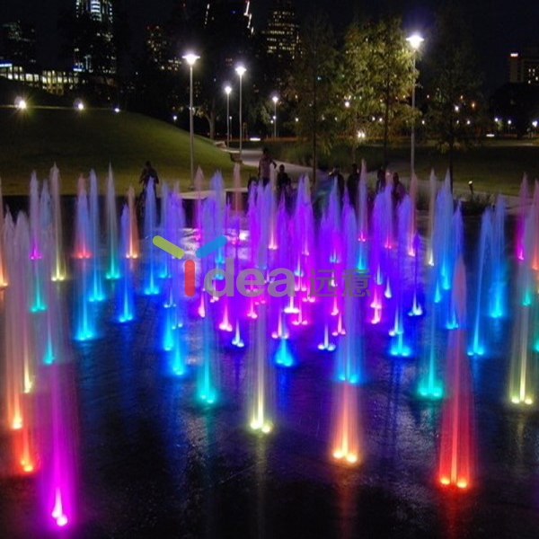Factory supply 304 stainless steel musical land floor dry colorful water fountain