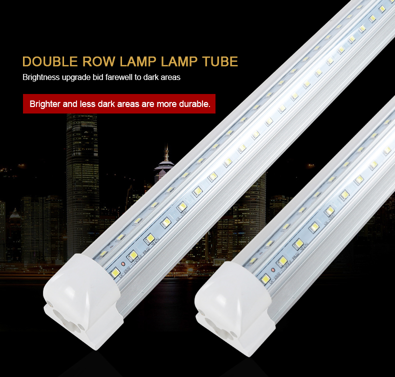 T8 Double row high lumens led tube light lamp fixture