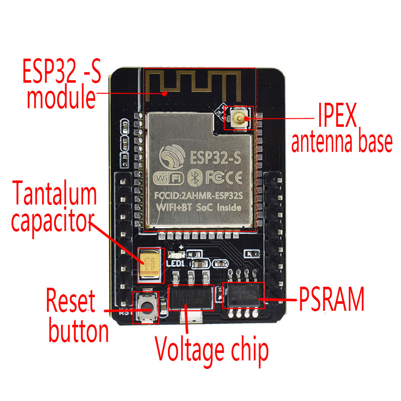 RDS Electronics- ESP32 serial to WiFi ESP32 CAM Development Board 5V Bluetooth with OV2640 Camera ESP-32S WiFi Module