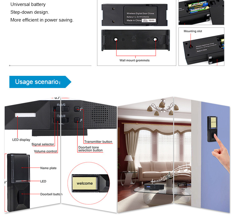 Dormitory smart safe wireless doorbell manufacturers
