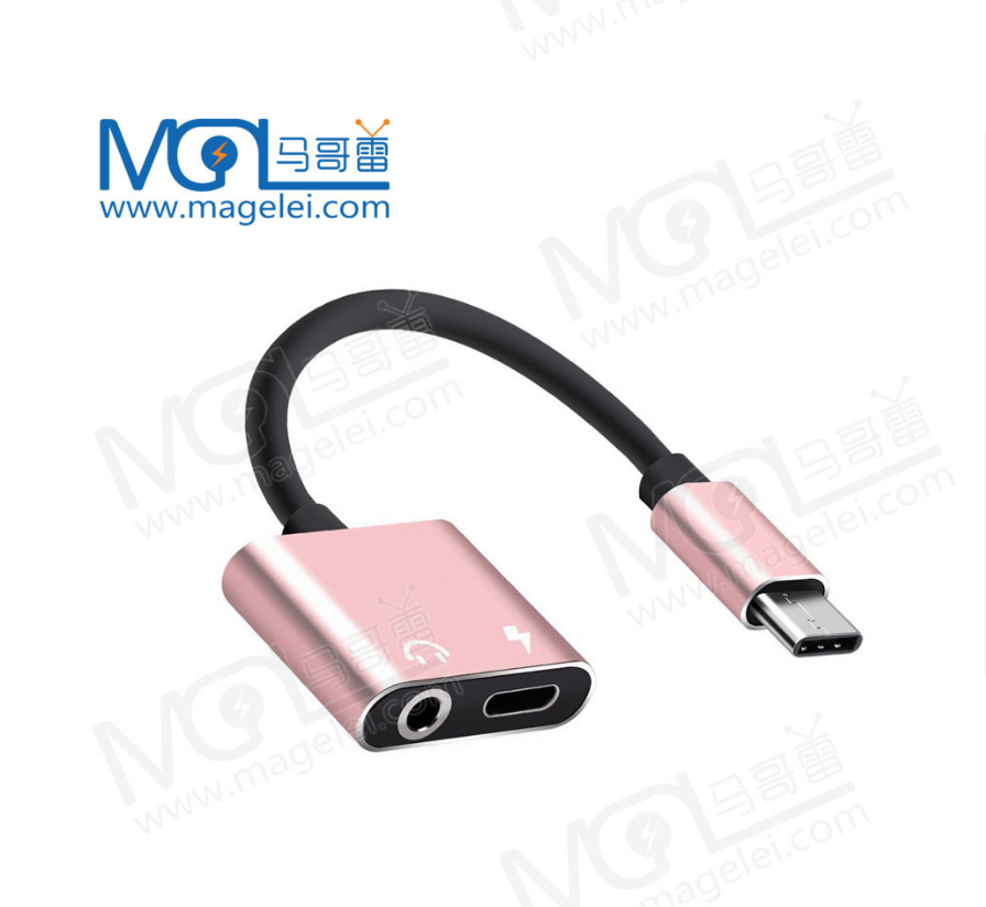 Type c earphone adapter cable listen to the music charging calling three in one 3.5 mm audio line