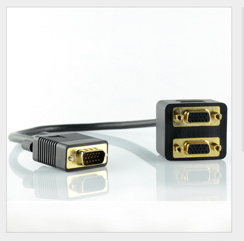 High speed DVI Male one divides into two VGA Female video distribution cable twin cable male to female