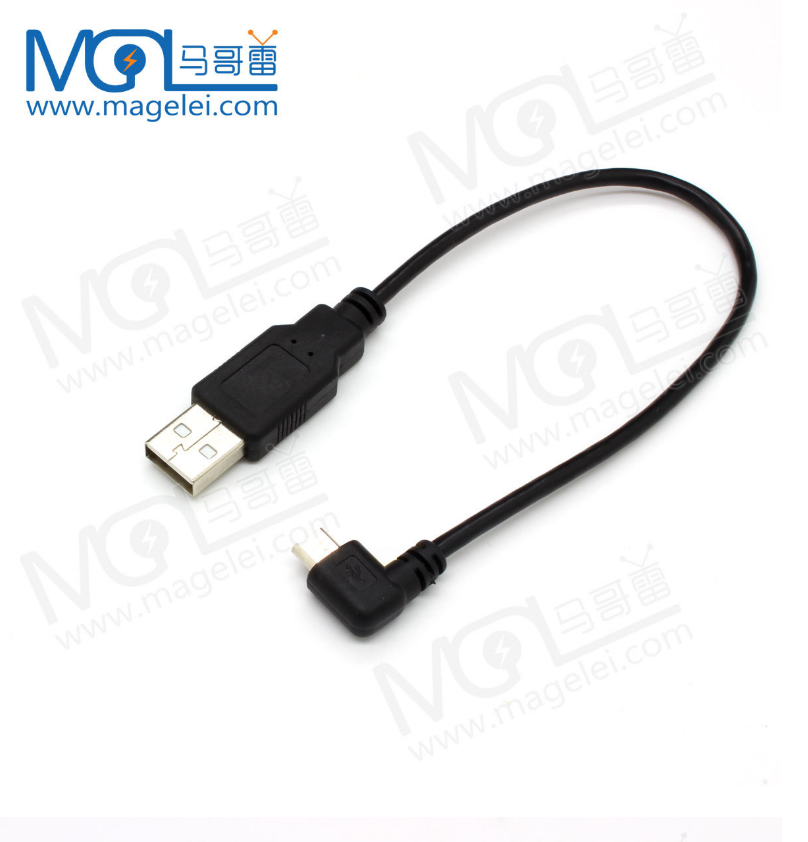 Factory OEM USB2.0 Charging to Micro USB Cable 90 Degree Left