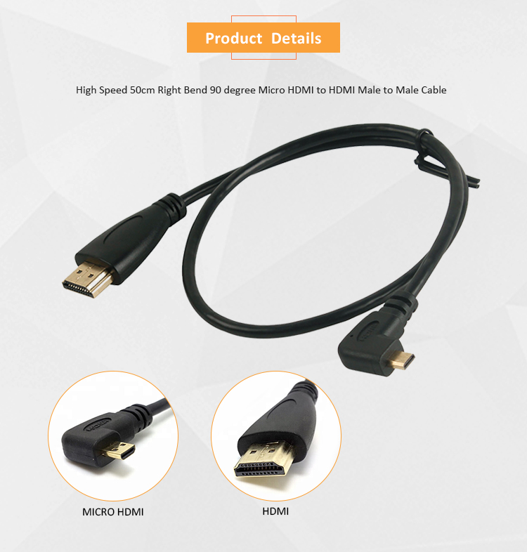 Hdmi to micro hdmi av displayport adapter cable 90 degree