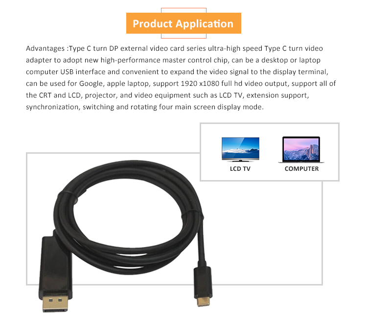 USB-C 3.1 Type C to Display Port DP Adapter Converter