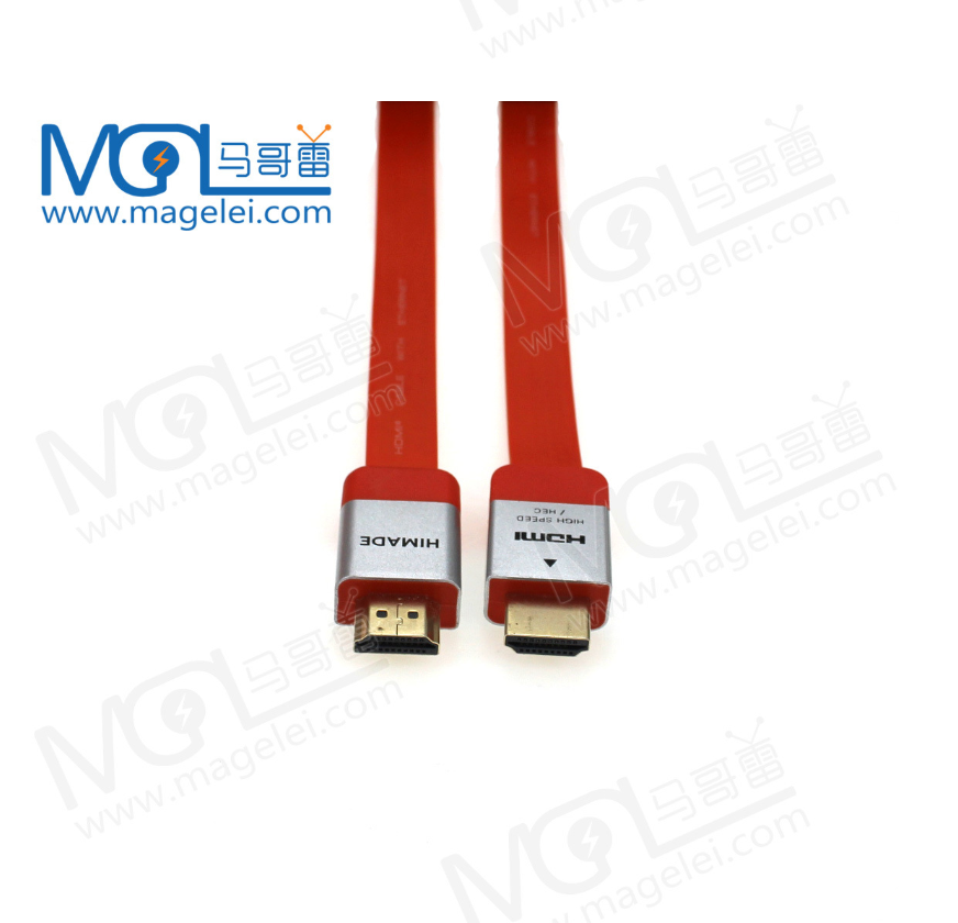 HDMI converter cable HDMI male to male flat cable HDTV computer cable supports 2k*4K 1.8m red