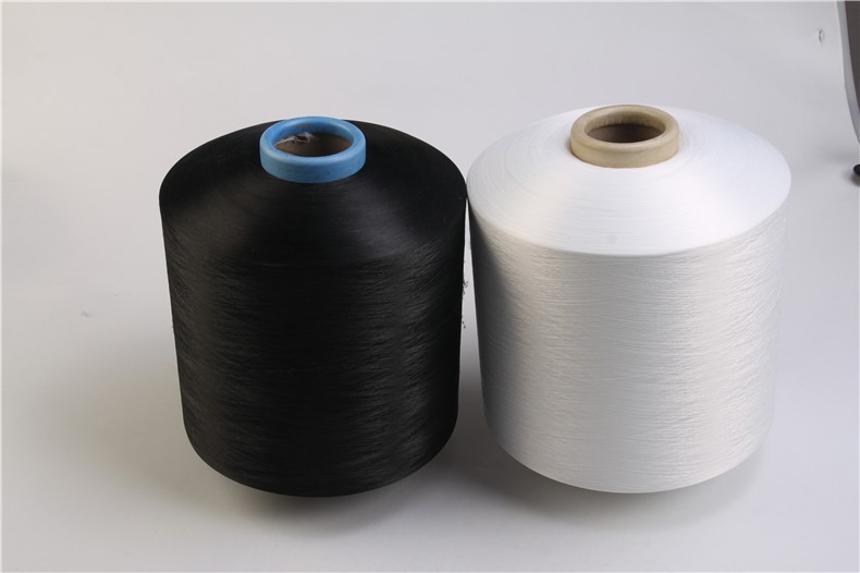 Wholesale black/white polyester DTY air spandex covered yarn