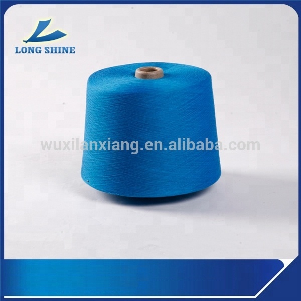 20/1 Cone dyed blue color melange hand knitting polyester spun sock yarn