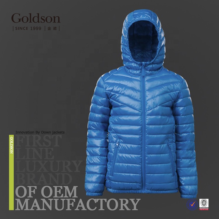 Custom Hooded Waterproof  Winter Goose Down Jacket For Boy