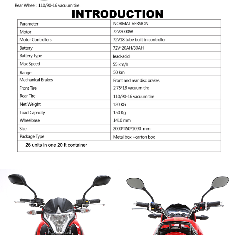 Fly Eagle 3000W 72V Lithium Adult Electric Motorcycle for Cheap Sale