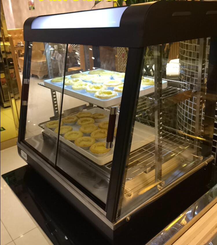 glass window food warmer display showcase Curved Glass Warming Showcase / Bakery cake display showcase