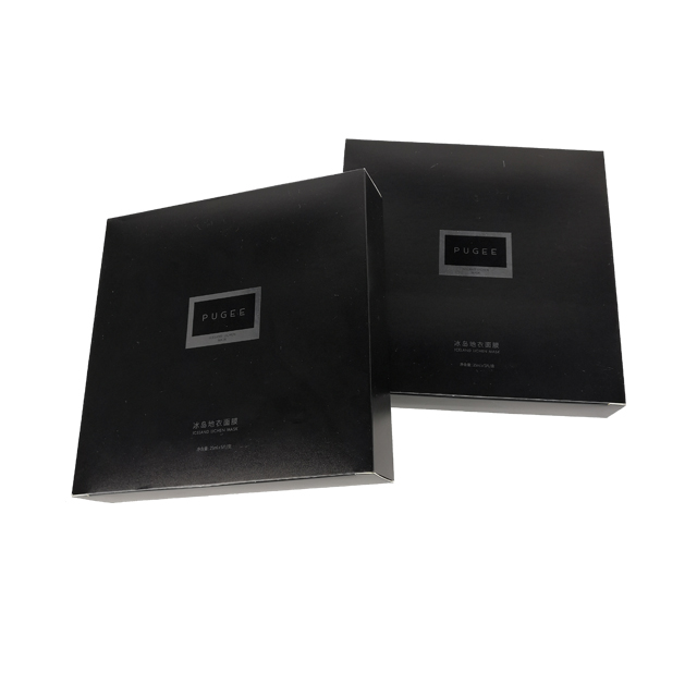 Black Foldable Carton Cosmetic Box Packaging Luxury Facial Mask Cosmetic Packaging Box