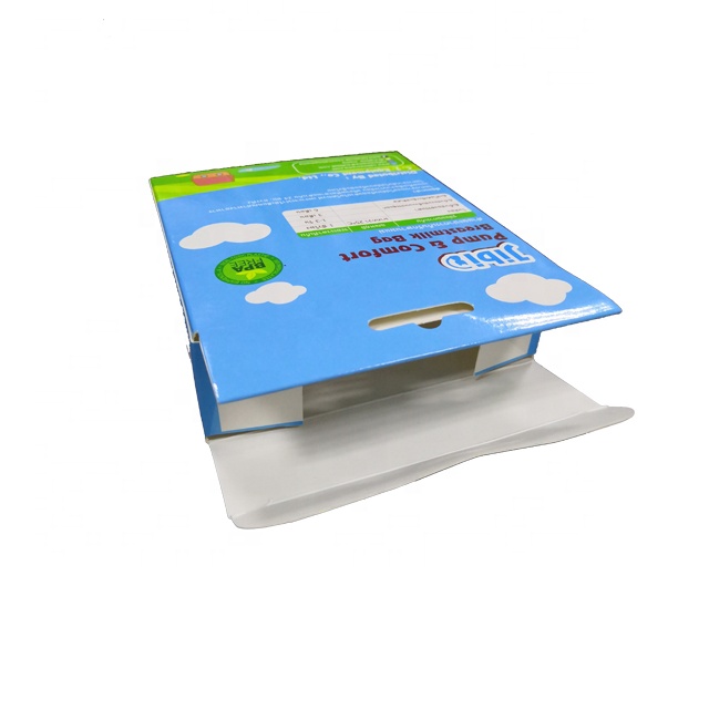 BPA free printed paper box breast milk storage bags packaging box