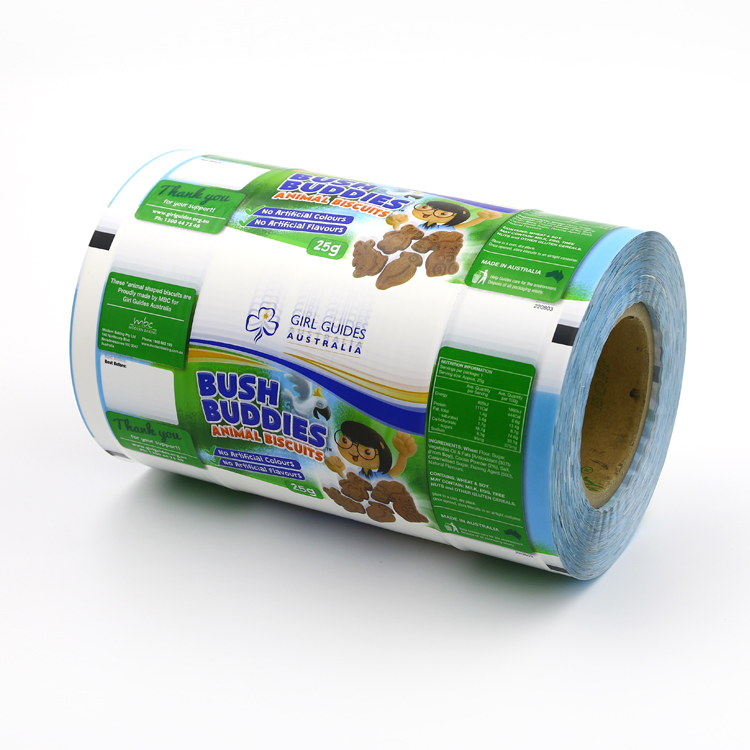 custom food packaging laminated roll film printed plastic BOPP aluminum foil film for cookies