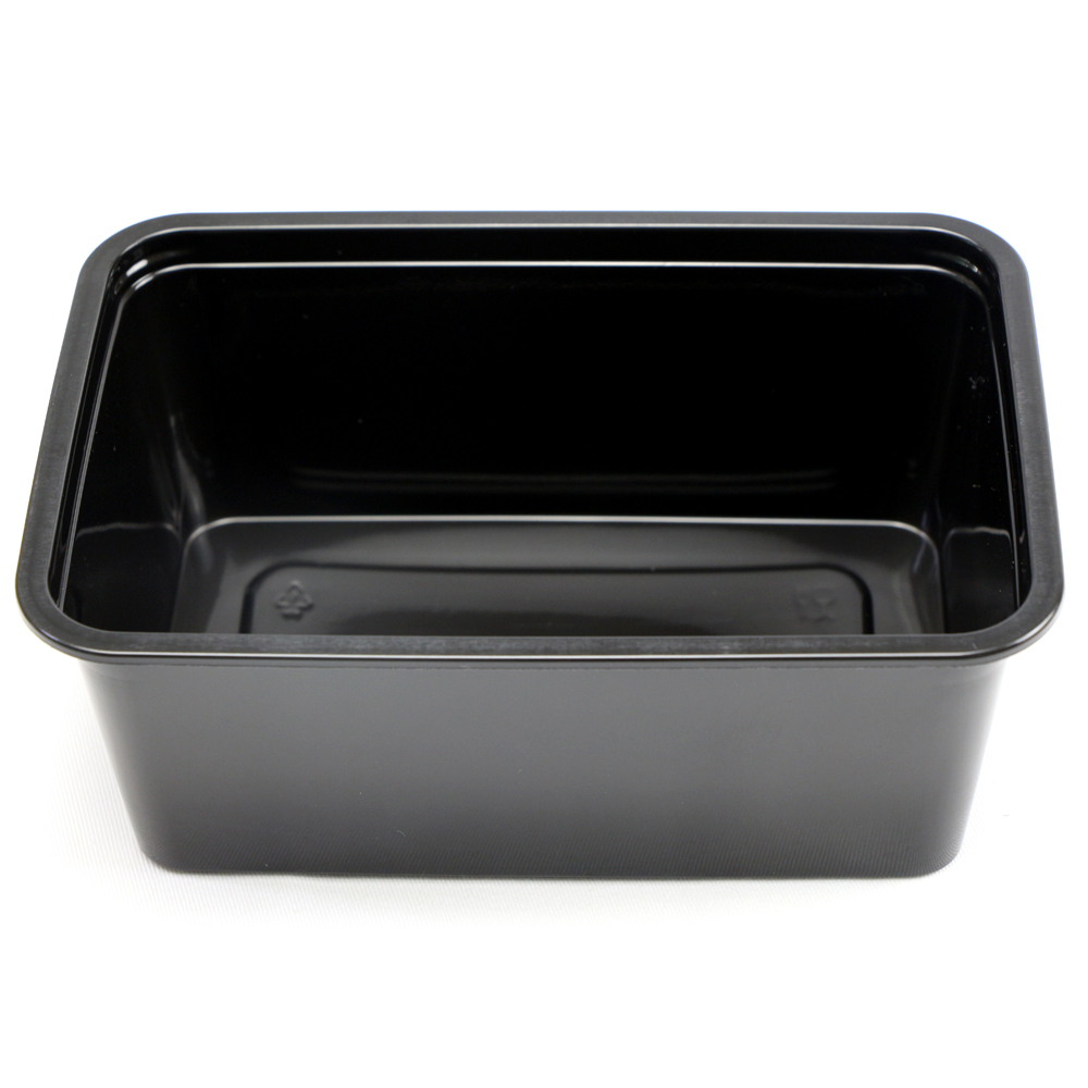 Microwavable Black PP Plastic Disposable Rectangular Lunch Box Containers With Lids