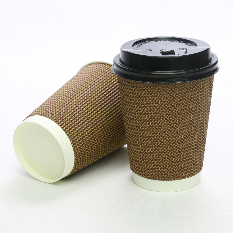 Hot Resist 12OZ Double Wall Paper Coffee Cups Corrugated Paper Cups