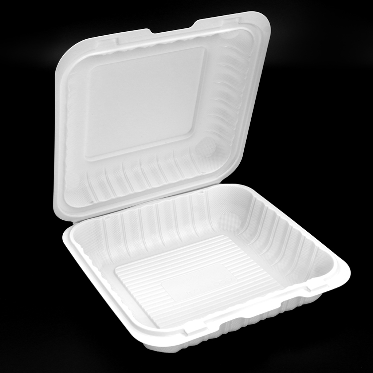Disposable Clamshell Tiffin Take Out Biodegradable Hinged Lunch Container Box