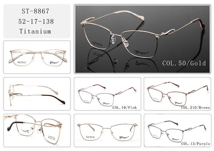 2019 fashionable new titanium frames women metal prescription eyeglass