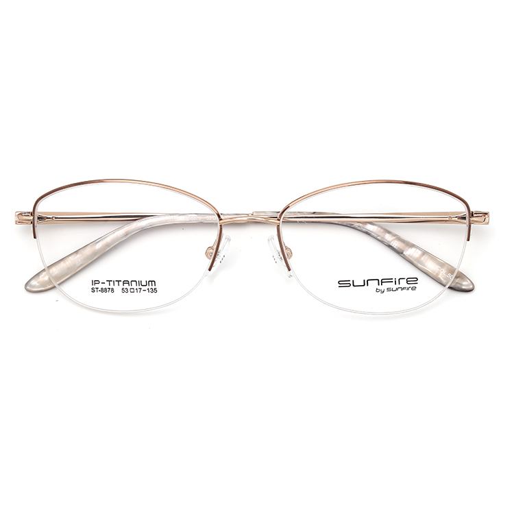 Women titanium optical eyewear, spectacles eyeglasses half frames.