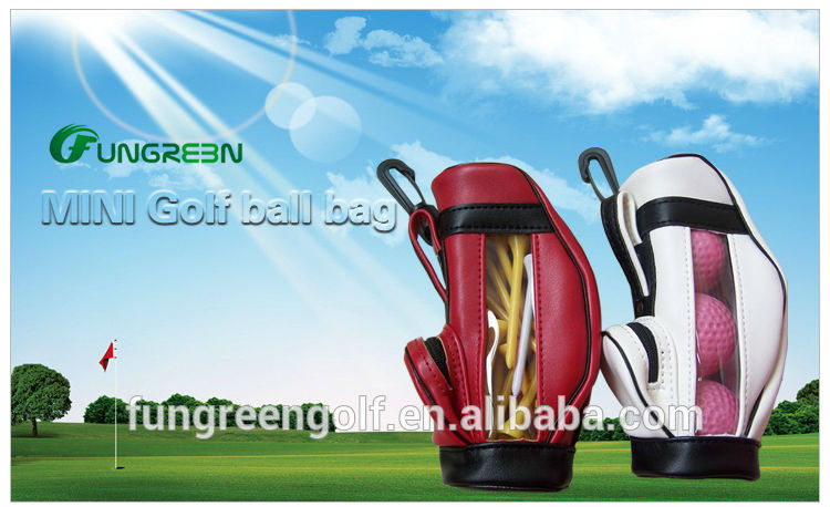 Leather Golf ball bag custom mini golf ball