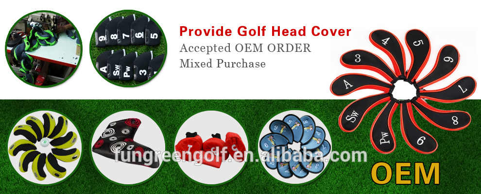 knitted Golf club head cover 1set/9pcs custom golf iron cover