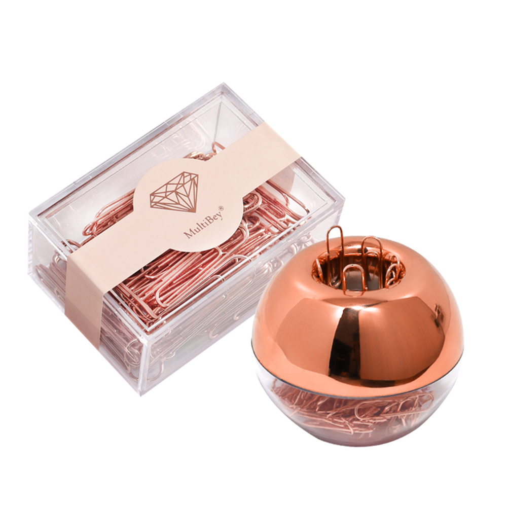 Stationery set 170 piece rose gold 28mm and 50mm metal clips in 2 acrylic boxes