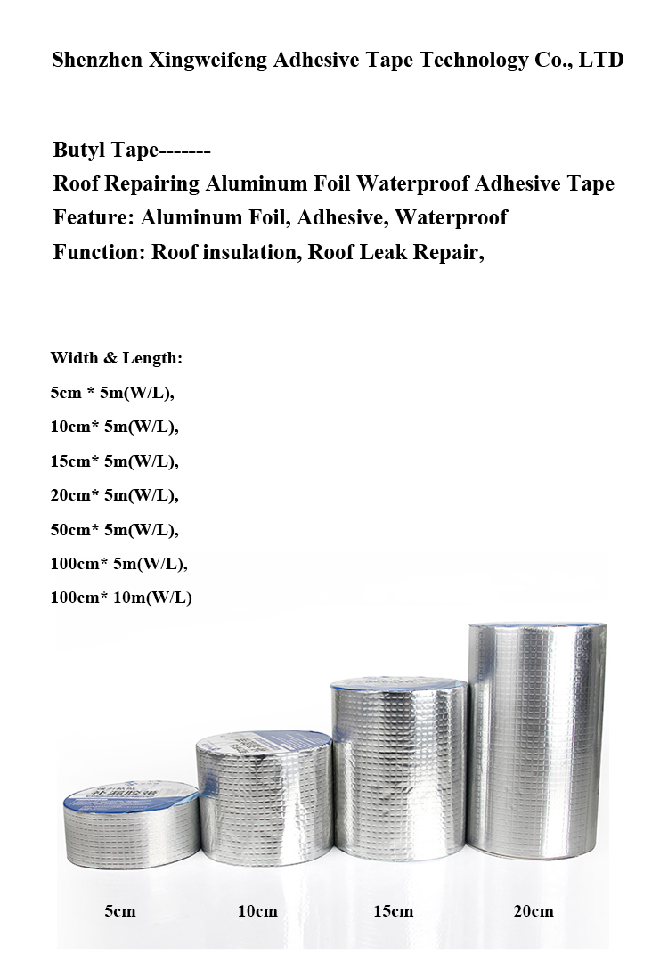 Mileqi fabric adhesive butyl tape air conditioner butyl tape self adhesive aluminum coated flashing 1/4 butyl tape