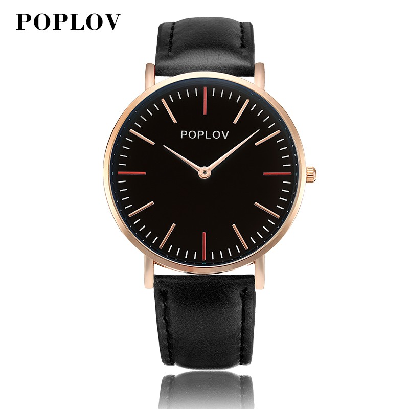 2018 new POPLOV fashion super slim watch simple belt quartz watch