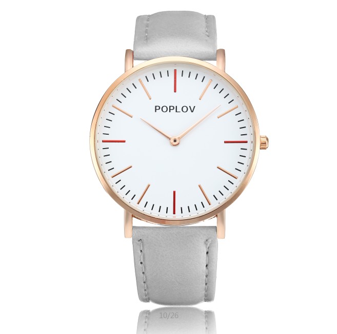 2018 new POPLOV fashion super slim watch simple belt quartz watch