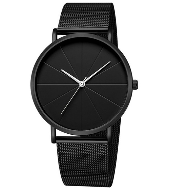 Classic All Black Wire Mesh with Men's Watches Simple Wind Men's Watches