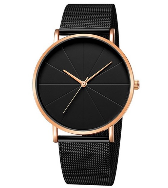 Classic All Black Wire Mesh with Men's Watches Simple Wind Men's Watches