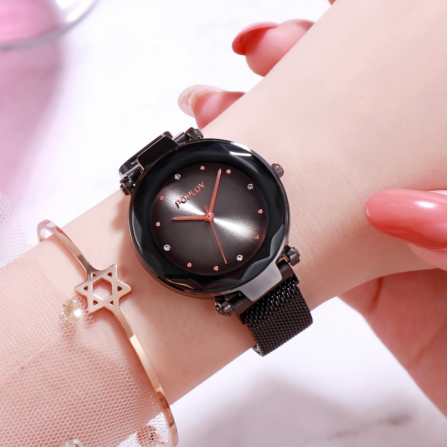 Sport Wholesale Ladies Starry Sky Watches With Thin Milanese Straps
