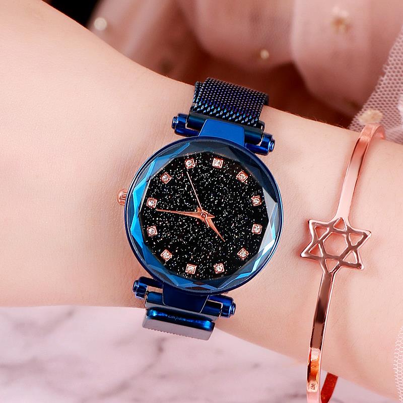 Spot Coloured Star Ladies Diamond Watch Lazy Iron Suction Watch