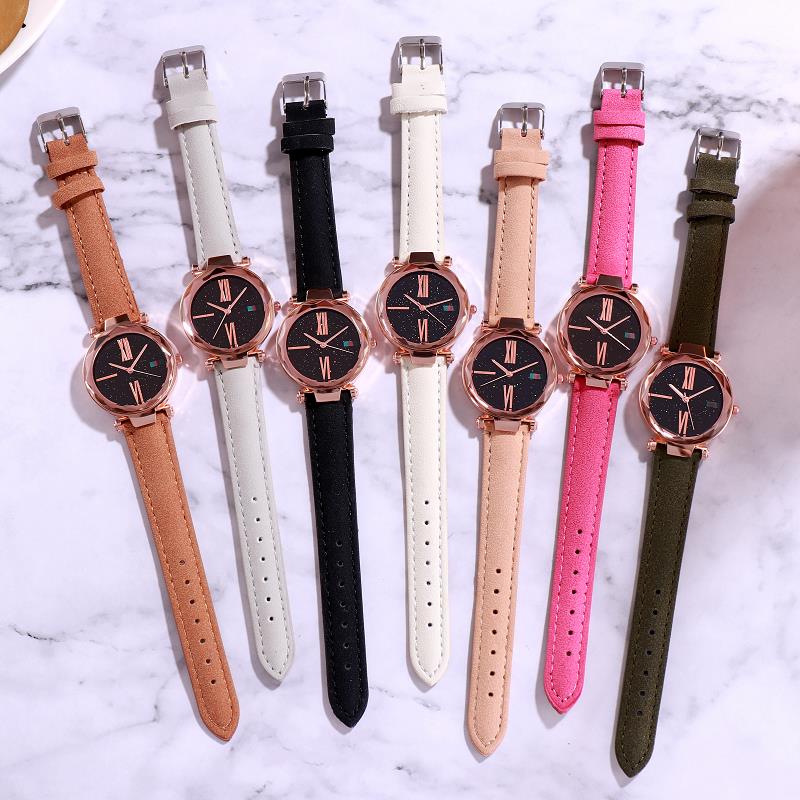 Spot Wholesale Grinding Belt Star Women's Watch Color Belt Watch