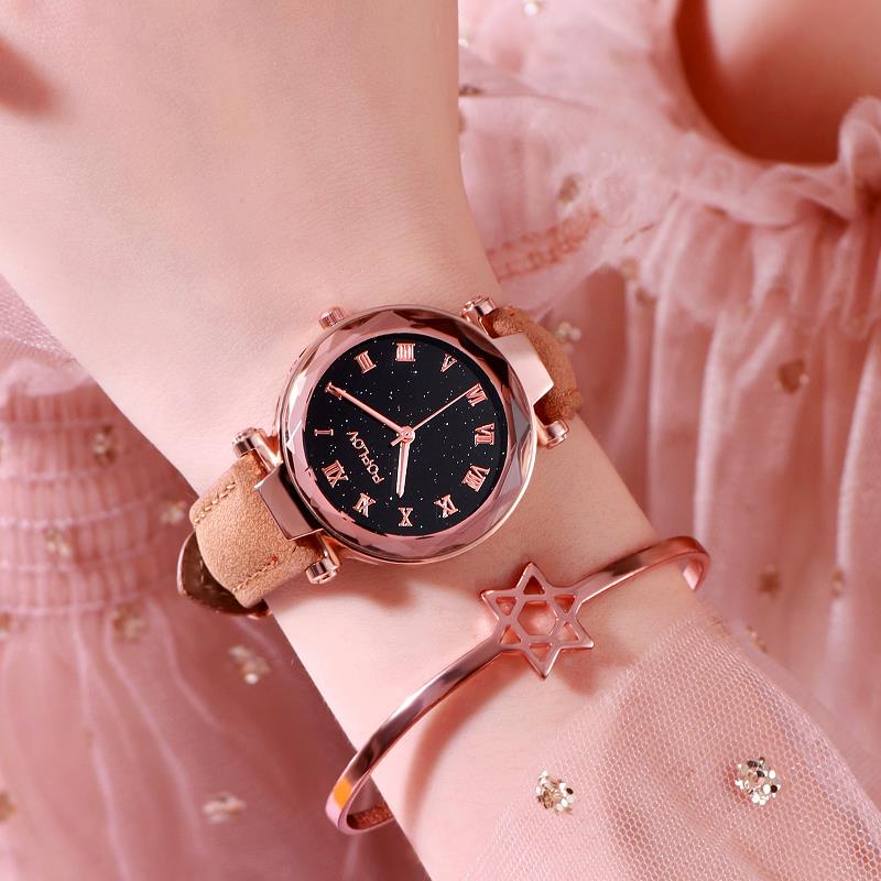 Simple Fashion Romantic Star Watch Small dial Lady Belt Watch