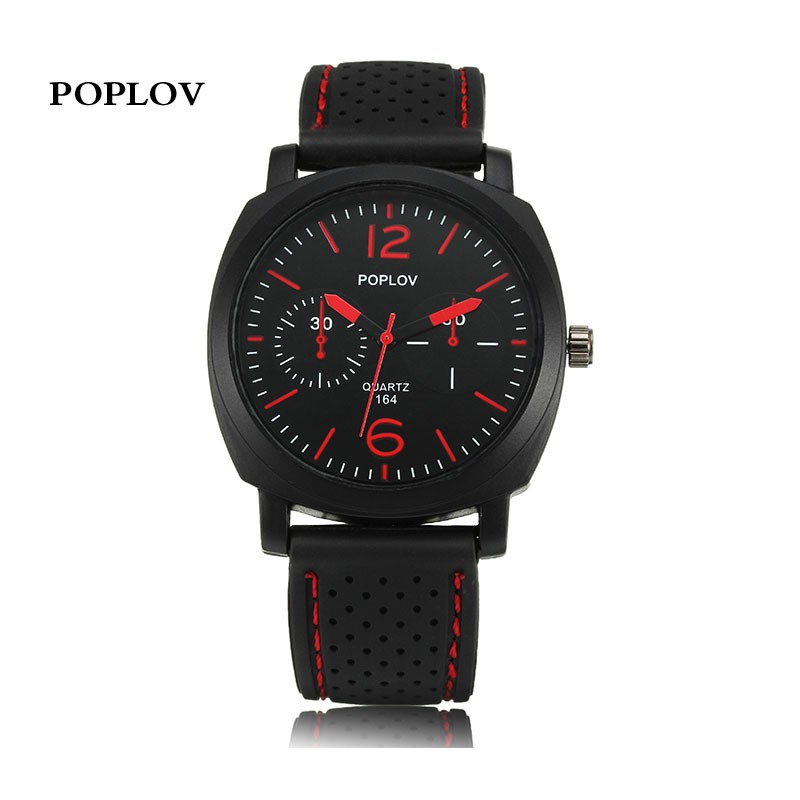 Spot wholesale POPLOV large dial silicone watch fashion sports men's watch