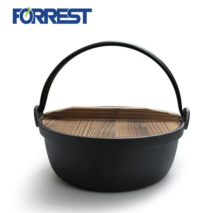 Cast iron Japanese Woks Japanese pot with wooden lid Dutch oven cast iron hot pot